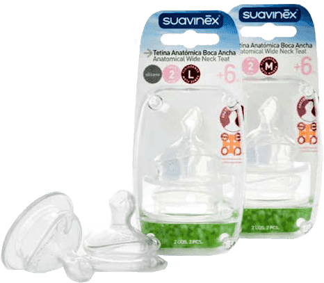 SUAVINEX Anatomická cumlík silikón široké hrdlo s2 m - 2 ks