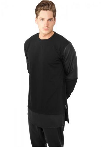 Urban Classics Long Zipped Leather Imitation Crewneck blk/blk - L