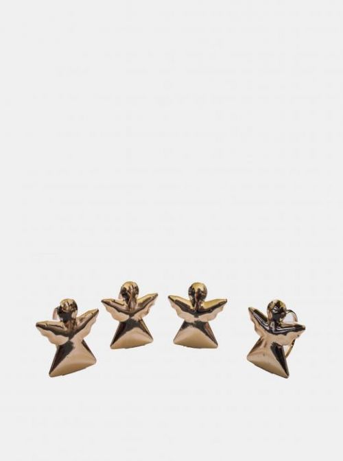 Sada štyroch držiakov na obrúsky v zlatej farbe Dakls