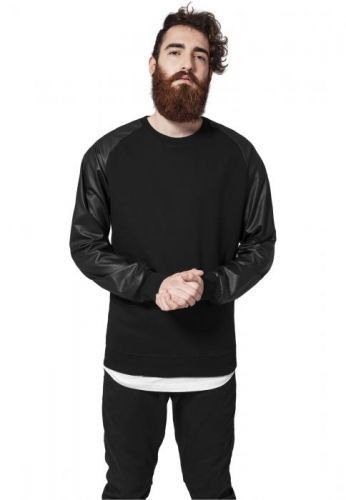Urban Classics Raglan Leather Imitation Crew blk/blk - L
