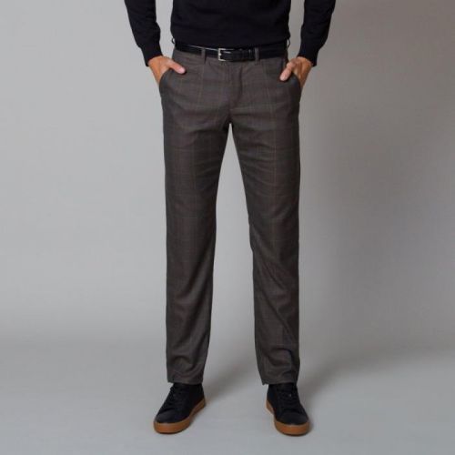 Pánske nohavice s jemným károvaným vzorom 12190