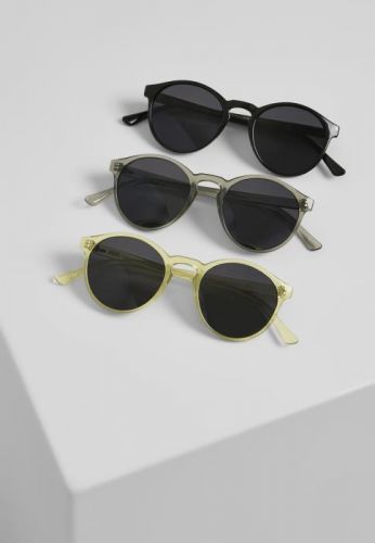 Urban Classics Sunglasses Cypress 3-Pack black/lightgrey/yellow - One Size