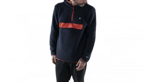 Champion Hooded Half Zip Top modré 215115_F20_BS501