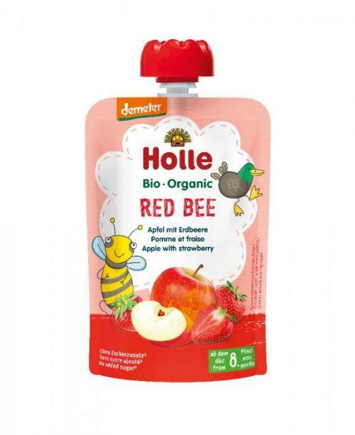 HOLLE Red Bee Bio pyré jablko jahody 100g (8+)