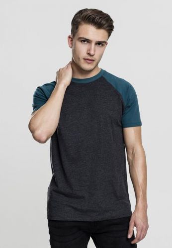 Raglan Contrast Tee charcoal/teal - L