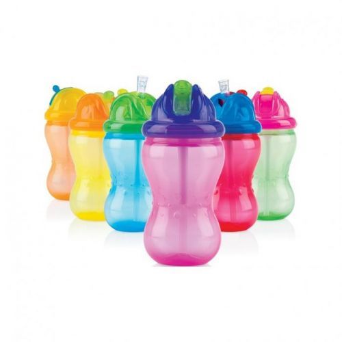 NUBY Hrnček netečúci se sklápacou slamkou a regulovateľným prietokom 360ml, 12 m+