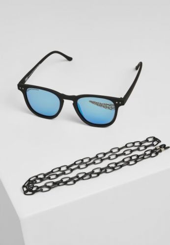 Urban Classics Sunglasses Arthur With Chain black/blue - One Size