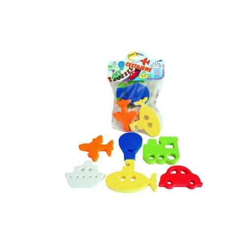 TEDDIES Vodolepky Penové dieliky cestujeme 6 ks v sáčku 14x21 cm