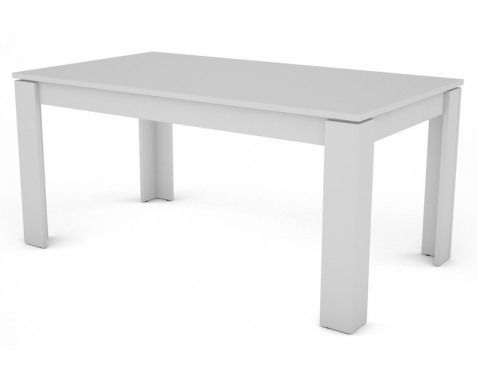 Jedálenský stôl Inter 160x80 cm, biely, rozkladací