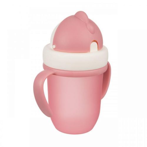 Canpol babies hrníček se silikonovou slámkou 210ml MATT růžový