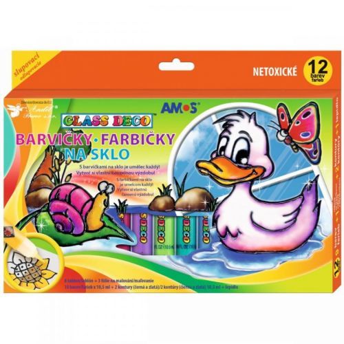 Anděl Farby na sklo sada 12 farieb 10,5 ml