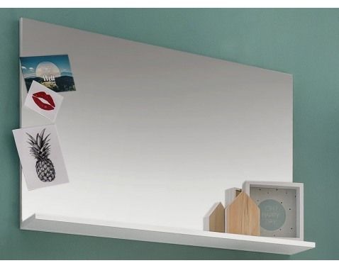Nástenné zrkadlo s policou Amanda 451, biele