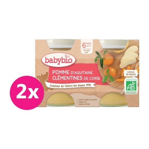 2 x BABYBIO Jablko s klementínky 130 g