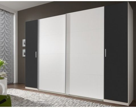 Šatníková skriňa Lotto, biela/grafitová