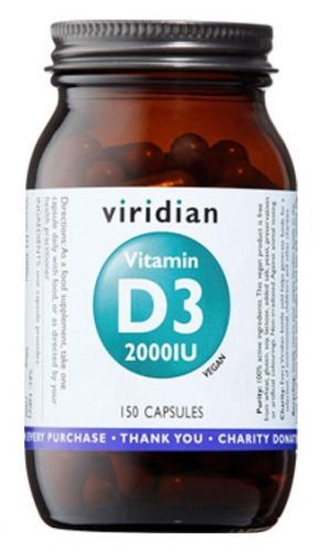 Viridian Vitamín D3 2000 IU 150 kapsúl