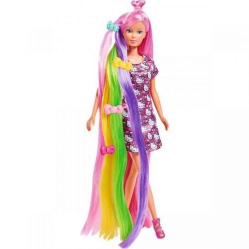 Bábika Steffi Hello Kittys dúhovými vlasmi