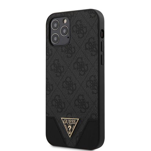 Puzdro Guess pre iPhone 12/12 Pro (6.1) GUHCP12MPU4GHBK silikónové, sivé