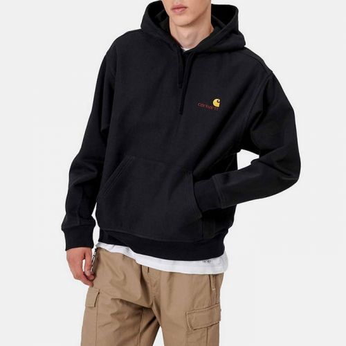 Carhartt WIP Hooded American Script Sweat I028279 BLACK