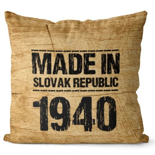 Vankúš Made In + rok (Veľkosť: 40 x 40 cm, rok: 1940)