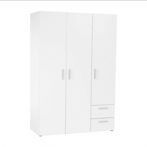 Věšáková skříň s policemi, bílá, ADELI