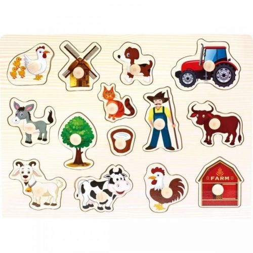 Bino dřevěné puzzle farma