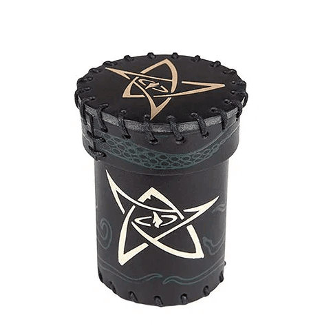 Q-Workshop Call of Cthulhu Leather Dice Cup Black and Green-Golden