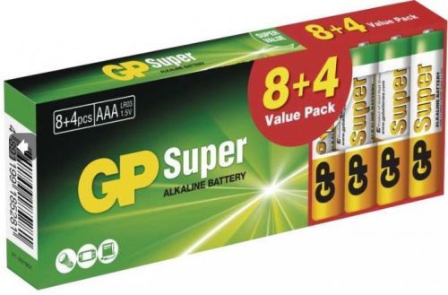 Batérie Alkaline GP Super B1310T,AAA,8+4ks