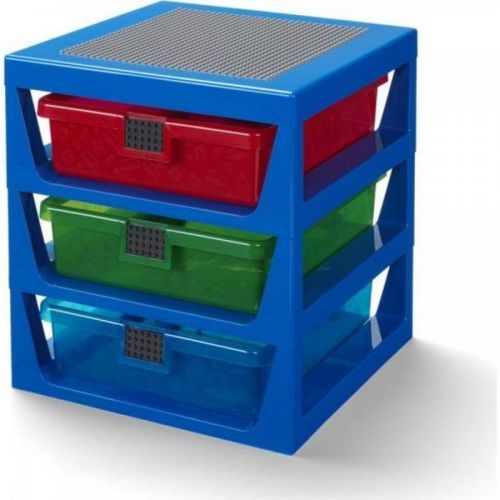 LEGO® organizér se třemi zásuvkami - modrá