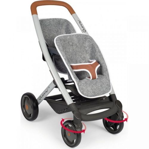 Smoby Športový kočík pre bábiky dvojčatá Maxi Cosi šedý