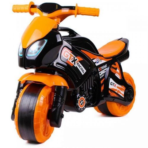 Odrážedlo motorka oranžovo-černá plast v sáčku 35 x 53 x 74 cm