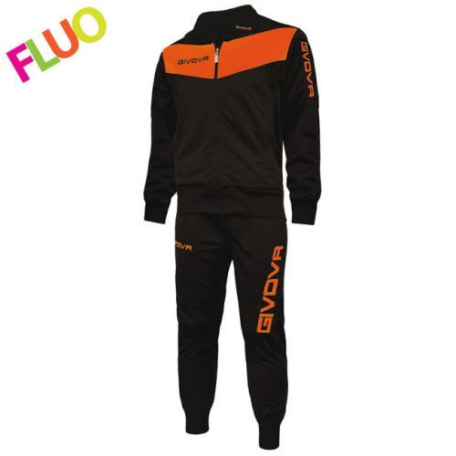 TUTA VISA FLUO čierna-svietivá oranžová XXL