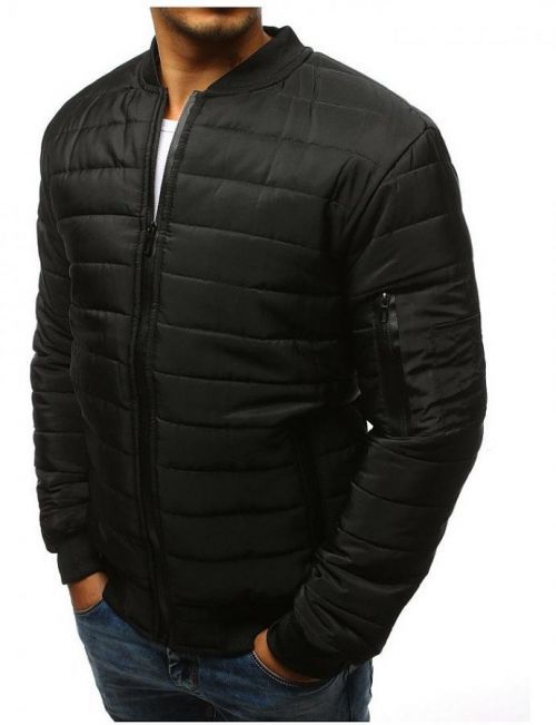 Pánska prešívaná bomber bunda - čierna