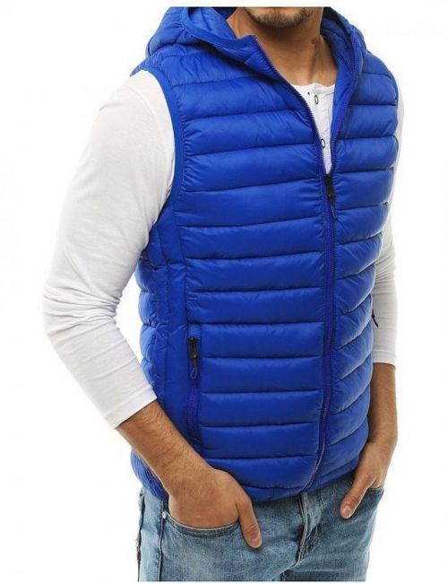 Modrá pánska prešívaná vesta