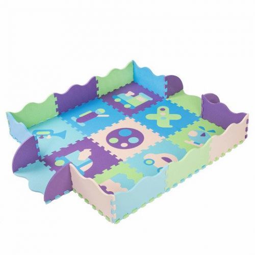 SPRINGOS Penové puzzle s ohradkou 30x30cm