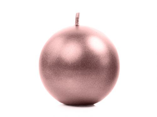 PartyDeco Sviečka - guľa ružovo-zlatá 8 cm