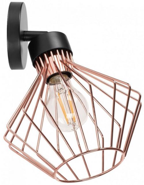 Nástěnná lampa Eira růžově zlatá/černá