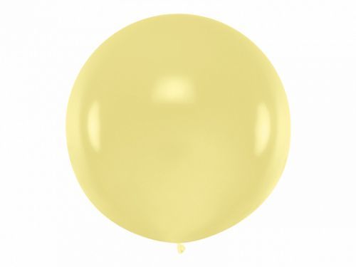 PartyDeco Guľatý latexový Jumbo balón 1m vanilka