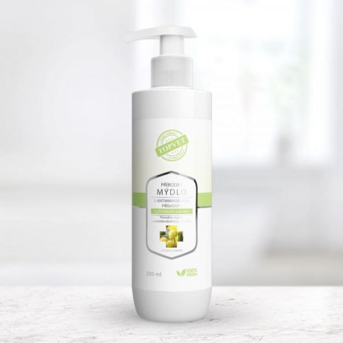 Prírodné mydlo s antimikrobiálne prísady s prírodnými extraktmi, 200 ml