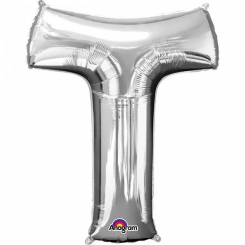 Amscan Fóliový balónik písmeno T 86 cm strieborný