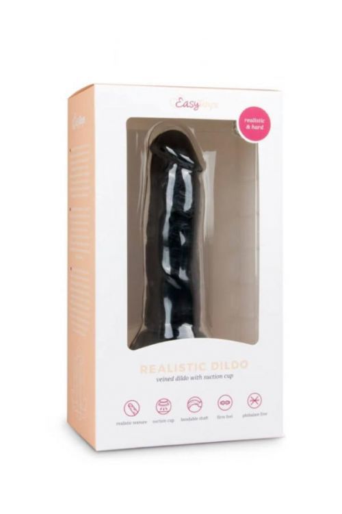 Easytoys – realistické dildo s prísavkou (15,5cm) – čierne