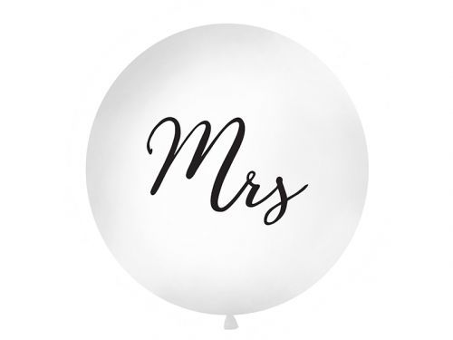 PartyDeco Guľatý latexový jumbo balón 1M biely MRS