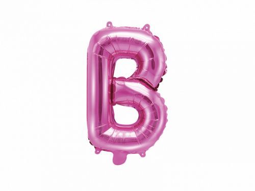 PartyDeco Fóliový balón Mini - Písmeno B 35 cm ružový