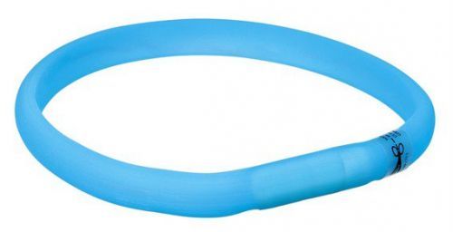Obojok USB/svietiacu PLOCHÝ MODRÝ - 3mm/35cm