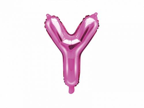 PartyDeco Fóliový balón Mini - Písmeno Y 35 cm ružový