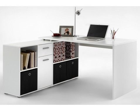 Písací stôl s regálom Lex, biely