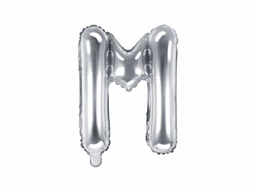 PartyDeco Fóliový balón Mini - Písmeno M 35cm strieborný