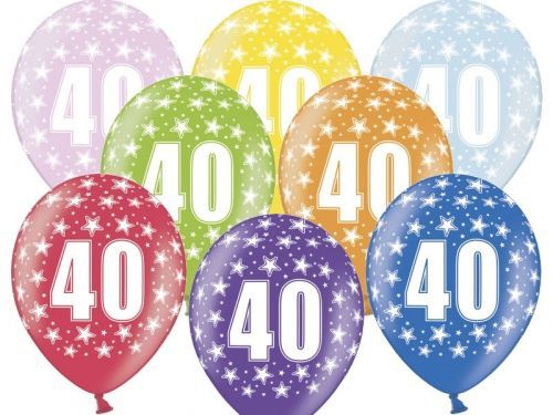 PartyDeco Balónik s číslom 40 narodeninový