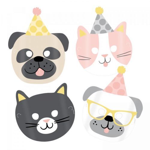 Amscan Masky Hello Pets 8 ks