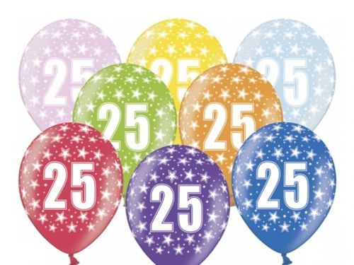 PartyDeco Balónik s číslom 25 narodeninový
