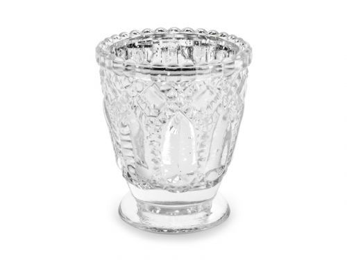 PartyDeco Svietnik - strieborný 8 cm